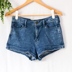 Hollister Acid Wash Blue Denim Shorts High Rise